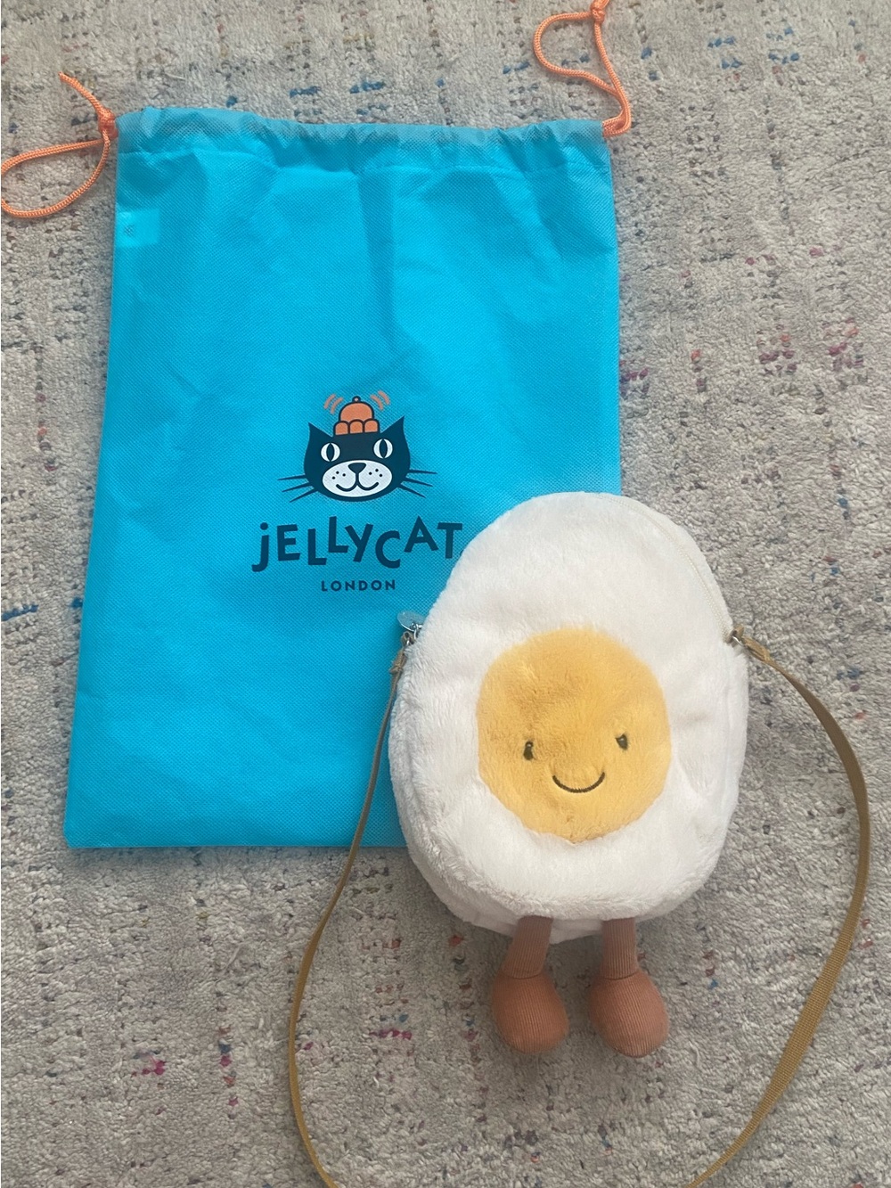 Jellycat boiled amusable egg purse with original bag